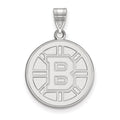 14k White Gold NHL LogoArt Boston Bruins Large Pendant