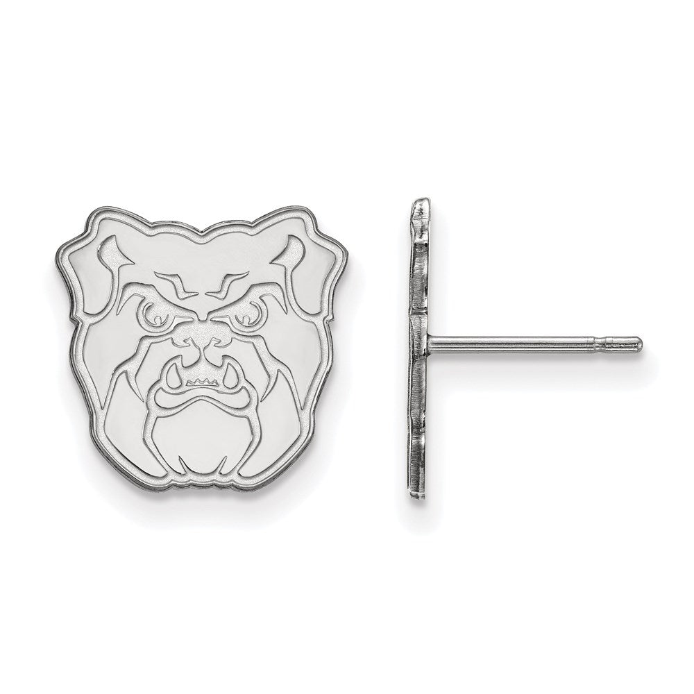 14k White Gold LogoArt Butler University Bulldog Small Post Earrings