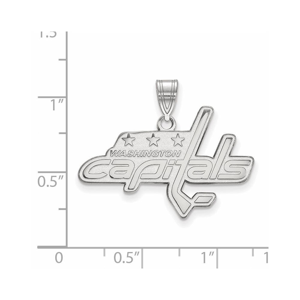 14k White Gold NHL LogoArt Washington Capitals Large Pendant