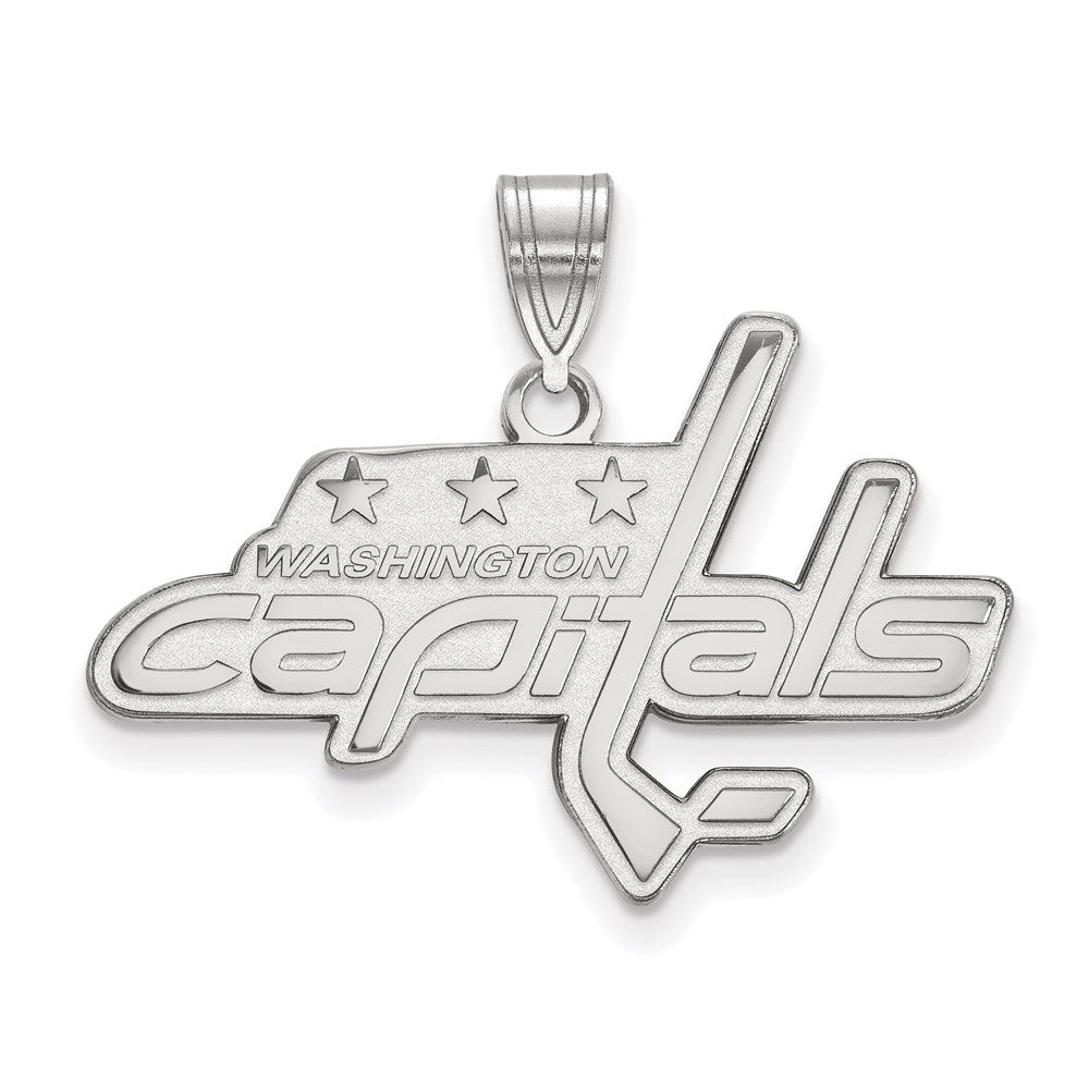 14k White Gold NHL LogoArt Washington Capitals Large Pendant