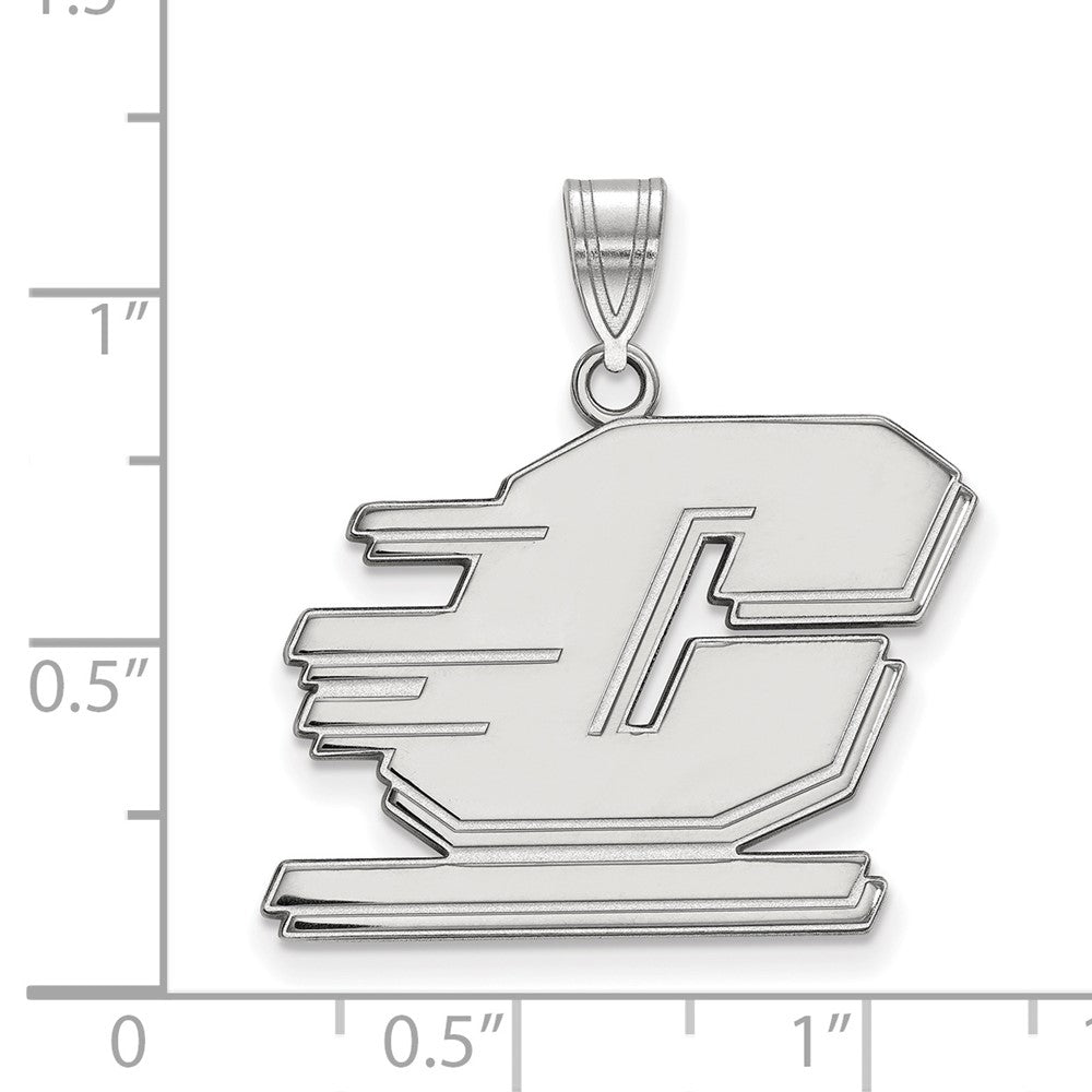 Sterling Silver Rhodium-plated LogoArt Central Michigan University Letter C Large Pendant