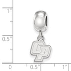 Sterling Silver Rhodium-plated LogoArt California Polytechnic State University C-P Extra Small Dangle Bead Charm