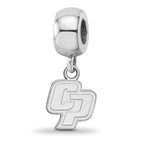Sterling Silver Rhodium-plated LogoArt California Polytechnic State University C-P Extra Small Dangle Bead Charm
