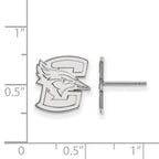 Sterling Silver Rhodium-plated LogoArt Creighton University Bluejay Small Post Earrings