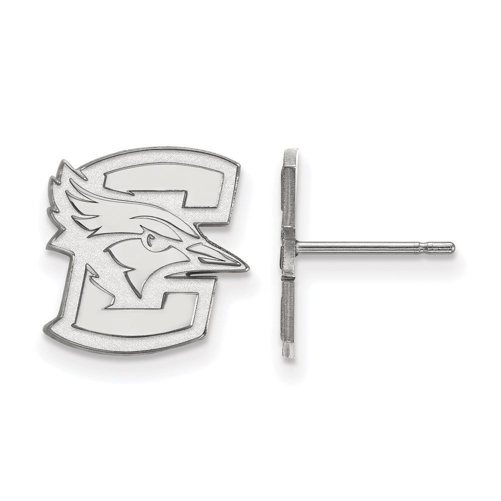 Sterling Silver Rhodium-plated LogoArt Creighton University Bluejay Small Post Earrings