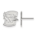 Sterling Silver Rhodium-plated LogoArt Creighton University Bluejay Small Post Earrings