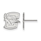 Sterling Silver Rhodium-plated LogoArt Creighton University Bluejay Small Post Earrings