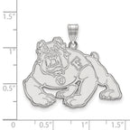 10k White Gold LogoArt California State University Fresno Bulldog Extra Large Pendant