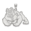 14k White Gold LogoArt California State University Fresno Bulldog Extra Large Pendant