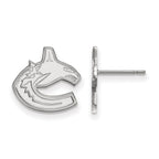 Sterling Silver Rhodium-plated NHL LogoArt Vancouver Canucks Small Post Earrings