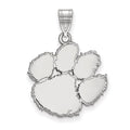 14k White Gold LogoArt Clemson University Tiger Paw Large Pendant