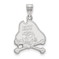 14k White Gold LogoArt East Carolina University Pirate Large Pendant
