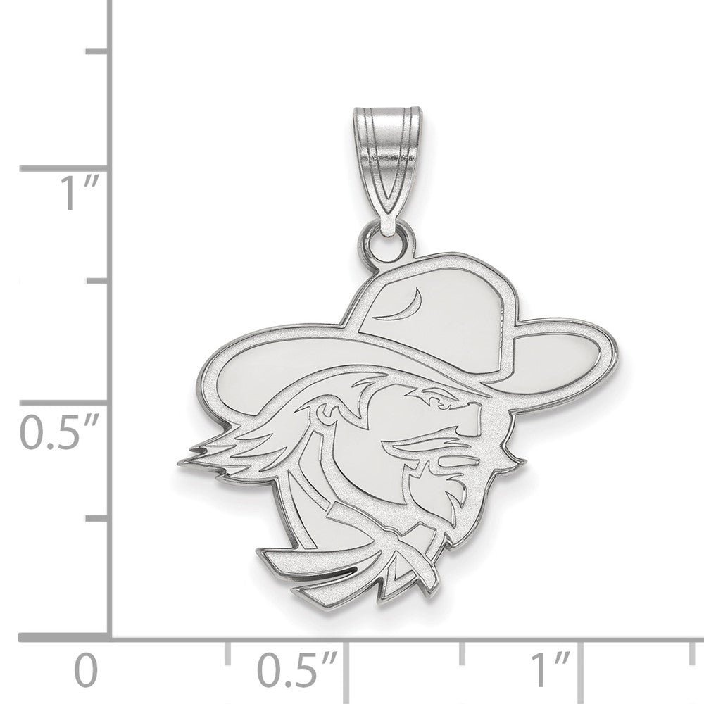 14k White Gold LogoArt Eastern Kentucky University E-K-U Large Pendant