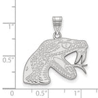 Sterling Silver Rhodium-plated LogoArt Florida A and M University Rattler Large Pendant