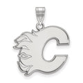 Sterling Silver Rhodium-plated NHL LogoArt Calgary Flames Letter C Large Pendant