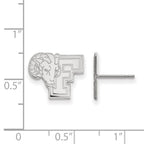 14k White Gold LogoArt Fordham University Ram Small Post Earrings