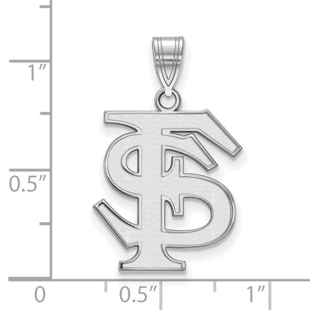 14k White Gold LogoArt Florida State University F-S Large Pendant