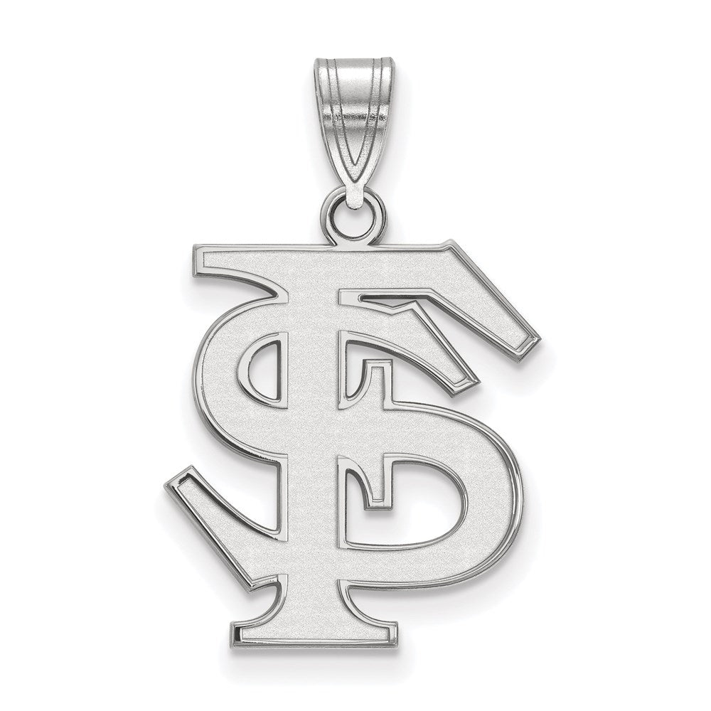14k White Gold LogoArt Florida State University F-S Large Pendant