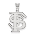 Sterling Silver Rhodium-plated LogoArt Florida State University F-S Large Pendant