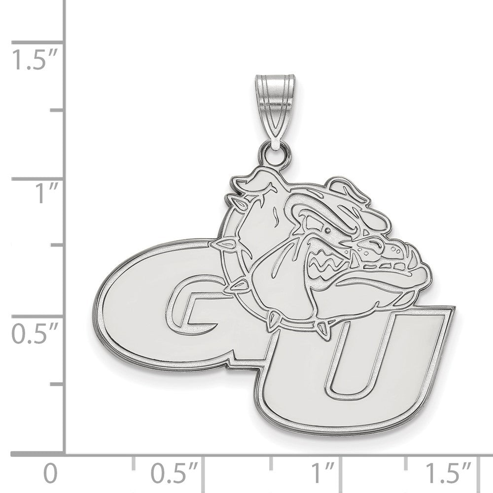 14k White Gold LogoArt Gonzaga University G-U Bulldog Extra Large Pendant