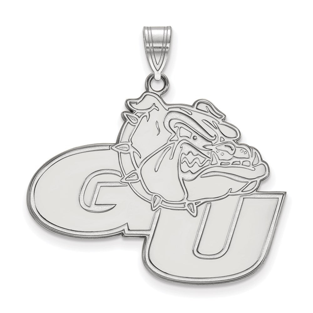 14k White Gold LogoArt Gonzaga University G-U Bulldog Extra Large Pendant