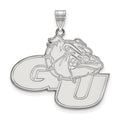 Sterling Silver Rhodium-plated LogoArt Gonzaga University G-U Bulldog Extra Large Pendant