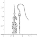 Sterling Silver Rhodium-plated LogoArt Gamma Phi Beta Sorority Greek Letters Small Dangle Earrings