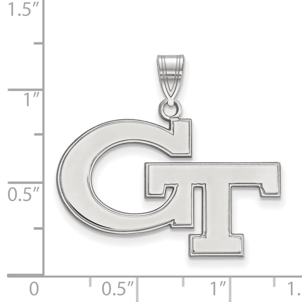 14k White Gold LogoArt Georgia Institute of Technology G-T Large Pendant