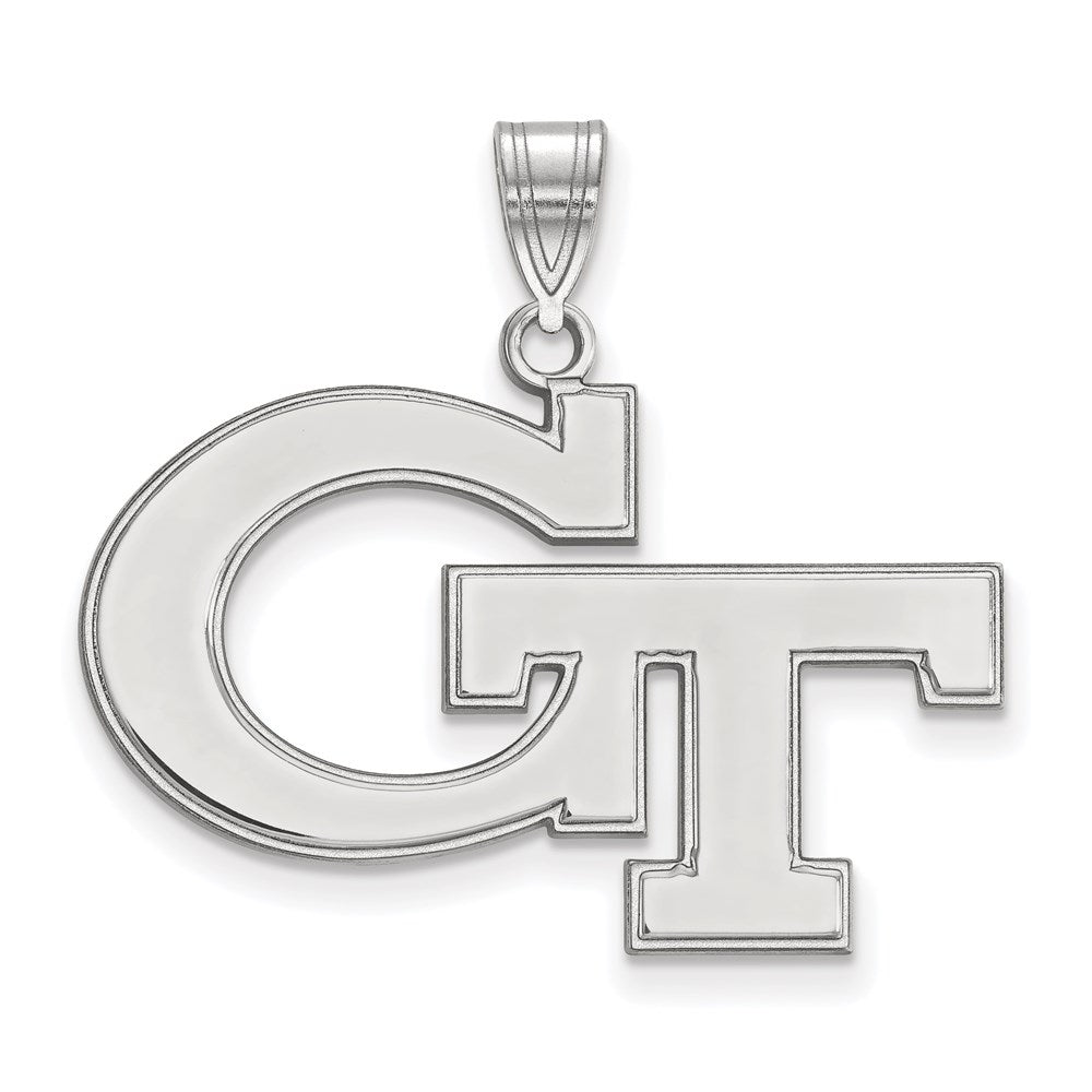 14k White Gold LogoArt Georgia Institute of Technology G-T Large Pendant