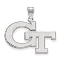 Sterling Silver Rhodium-plated LogoArt Georgia Institute of Technology G-T Large Pendant