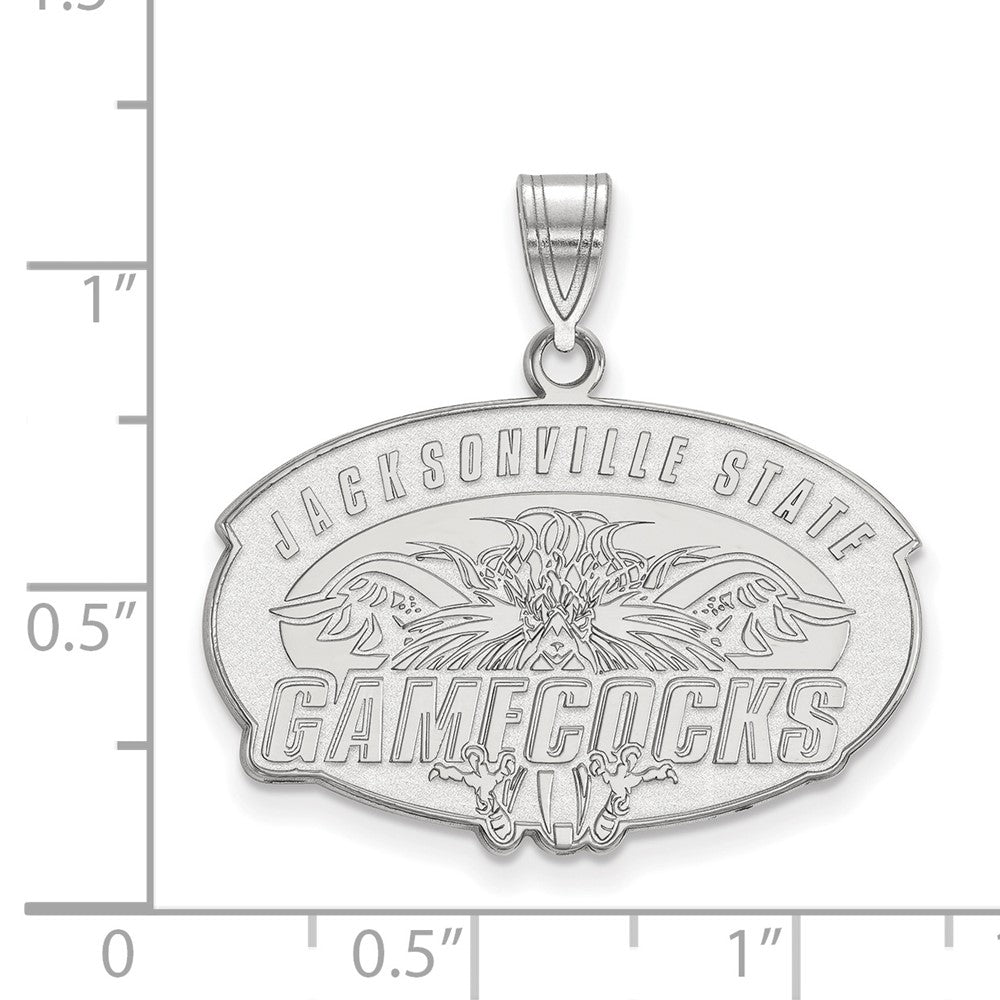 14k White Gold LogoArt Jacksonville State University Large Pendant