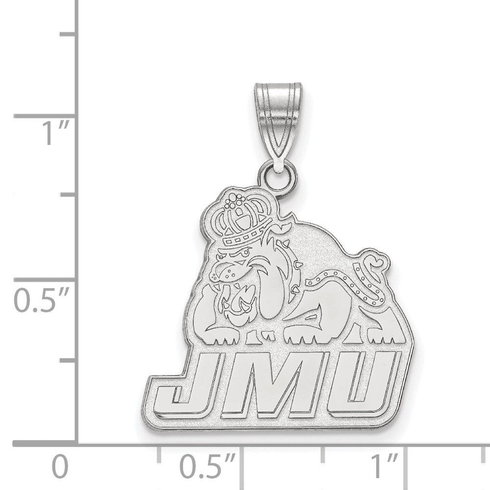 10k White Gold LogoArt James Madison University Large Pendant