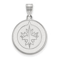 Sterling Silver Rhodium-plated NHL LogoArt Winnipeg Jets Large Pendant