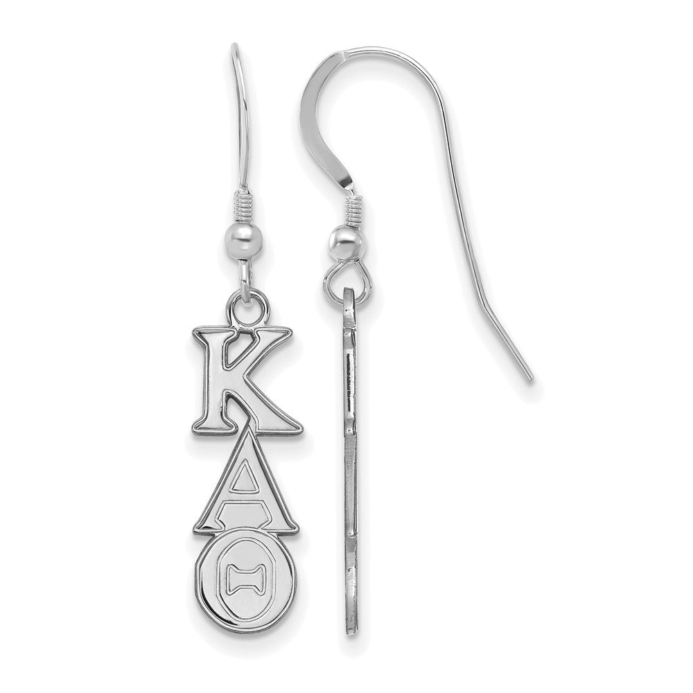 Sterling Silver Rhodium-plated LogoArt Kappa Alpha Theta Sorority Greek Letters Small Dangle Earrings