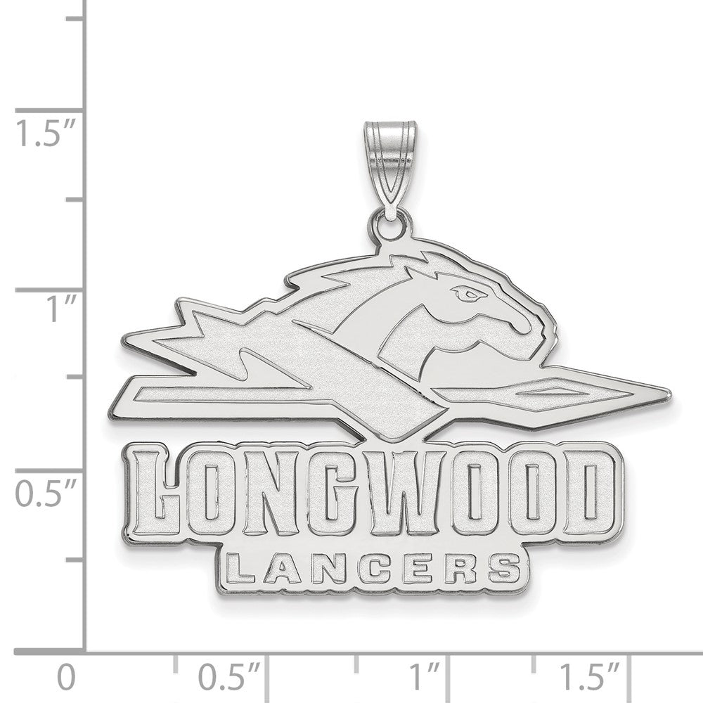 14k White Gold LogoArt Longwood University Lancers Extra Large Pendant