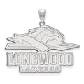 14k White Gold LogoArt Longwood University Lancers Extra Large Pendant