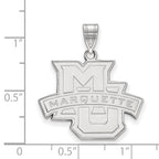 Sterling Silver Rhodium-plated LogoArt Marquette University Large Pendant