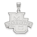 Sterling Silver Rhodium-plated LogoArt Marquette University Large Pendant