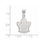 Sterling Silver Rhodium-plated NHL LogoArt Toronto Maple Leafs Large Pendant