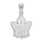 Sterling Silver Rhodium-plated NHL LogoArt Toronto Maple Leafs Large Pendant