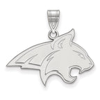 Sterling Silver Rhodium-plated LogoArt Montana State University Bobcat Large Pendant