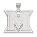 10k White Gold LogoArt Miami University Ohio Letter M Large Pendant