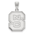 14k White Gold LogoArt North Carolina State University N-C-S Large Pendant