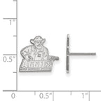 Sterling Silver Rhodium-plated LogoArt New Mexico State University Aggies Small Post Earrings