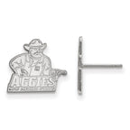 14k White Gold LogoArt New Mexico State University Aggies Small Post Earrings