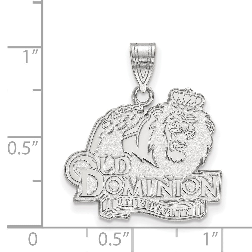 Sterling Silver Rhodium-plated LogoArt Old Dominion University Large Pendant