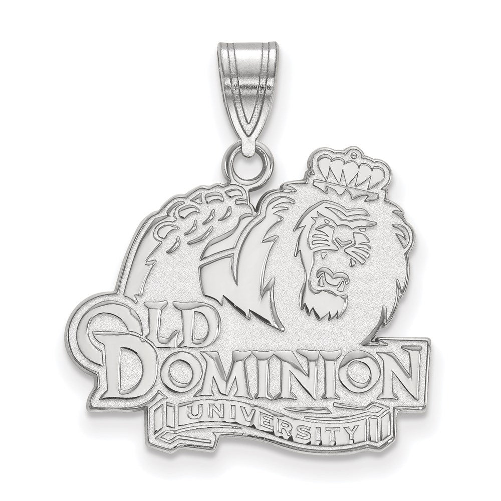 Sterling Silver Rhodium-plated LogoArt Old Dominion University Large Pendant