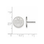 Sterling Silver Rhodium-plated NHL LogoArt Edmonton Oilers Small Post Earrings