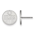 14k White Gold NHL LogoArt Edmonton Oilers Small Post Earrings