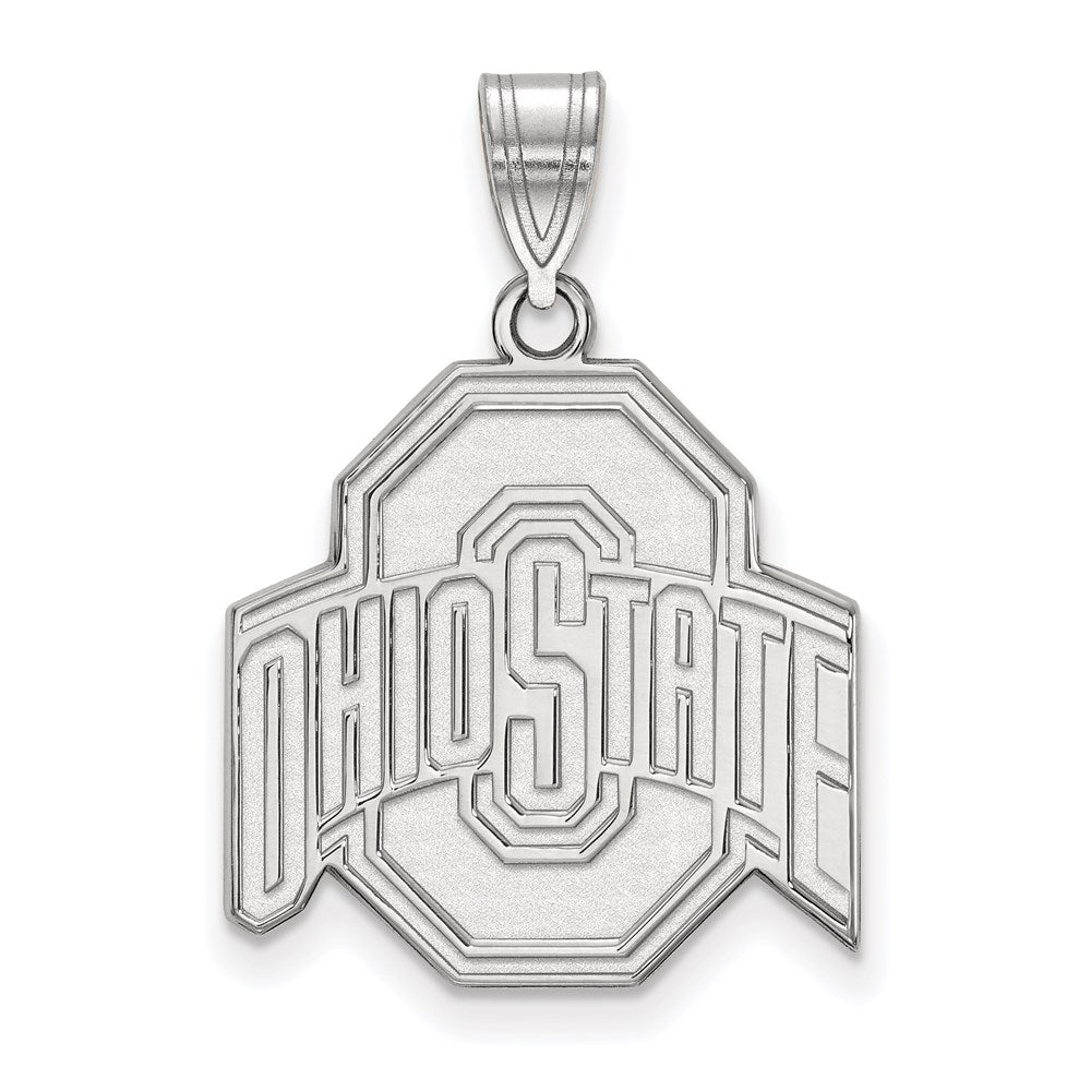 14k White Gold LogoArt The Ohio State University Large Pendant